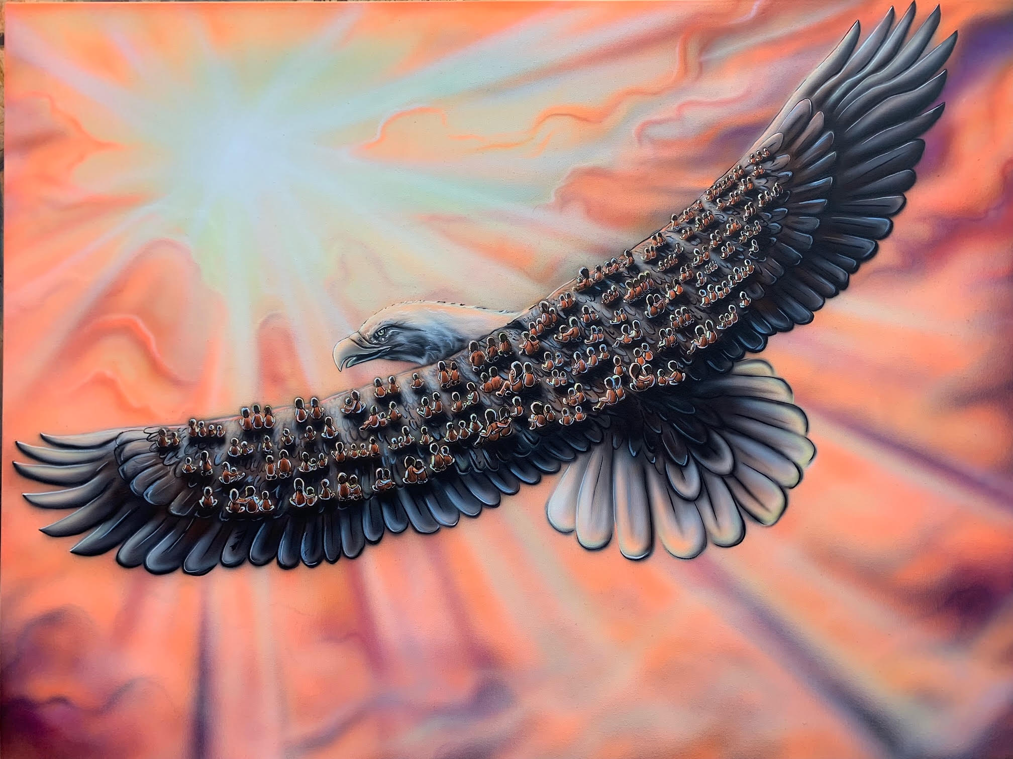 Giclee Print Stretched on Canvas "Carried With Love" 30"x40" or 21